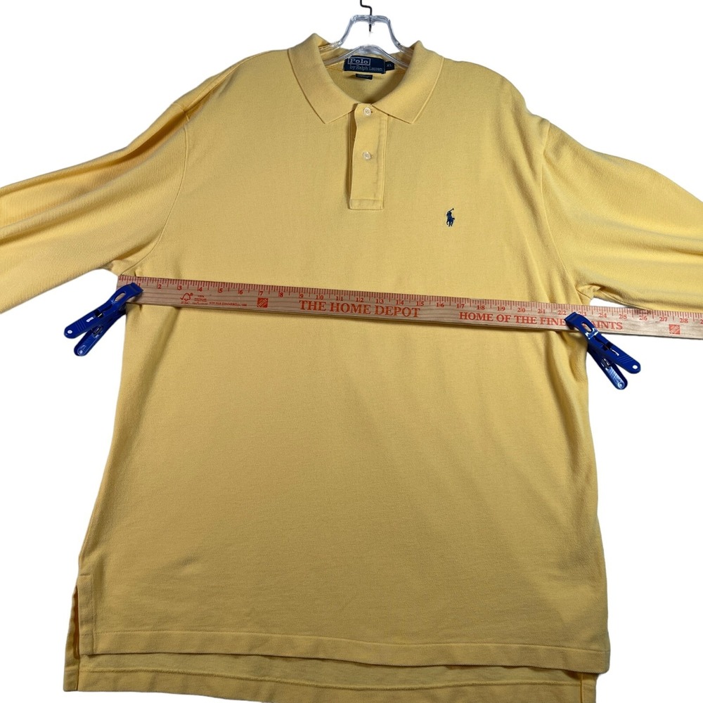 Vintage Polo Ralph Lauren Shirt Mens XL Yellow Long Sleeve Preppy Classic Cotton - Picture 3 of 6